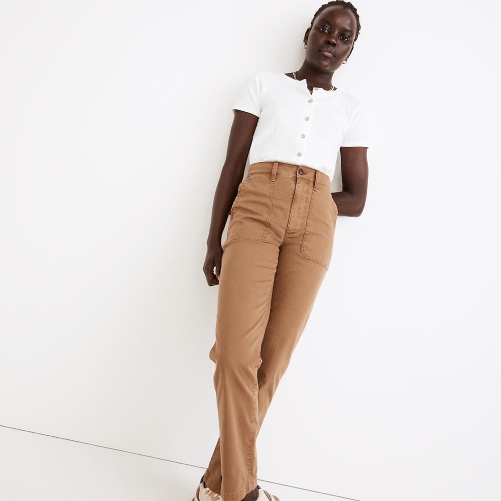 The curvy perfect vintage straight workwear pants